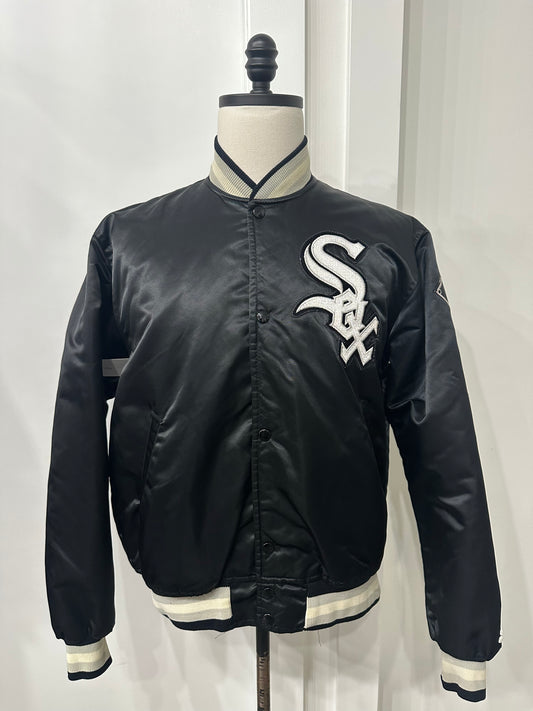 (Mens Large) 90s Chicago White Sox Satin Starter Jacket