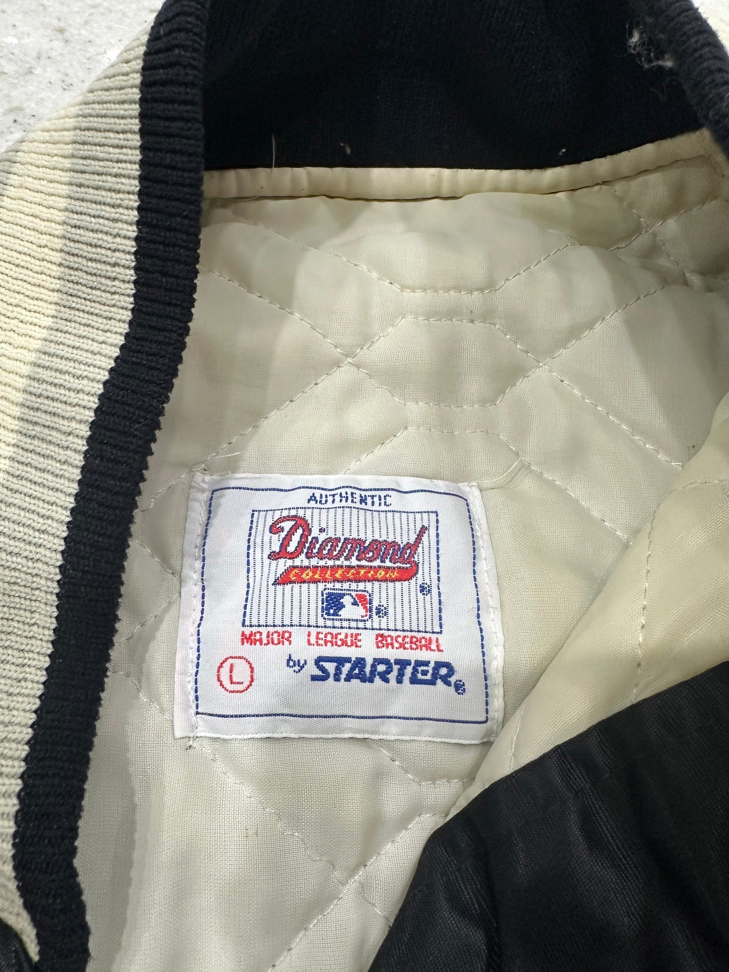 (Mens Large) 90s Chicago White Sox Satin Starter Jacket