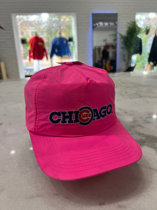 90s Chicago Cubs Neon Pink Hat