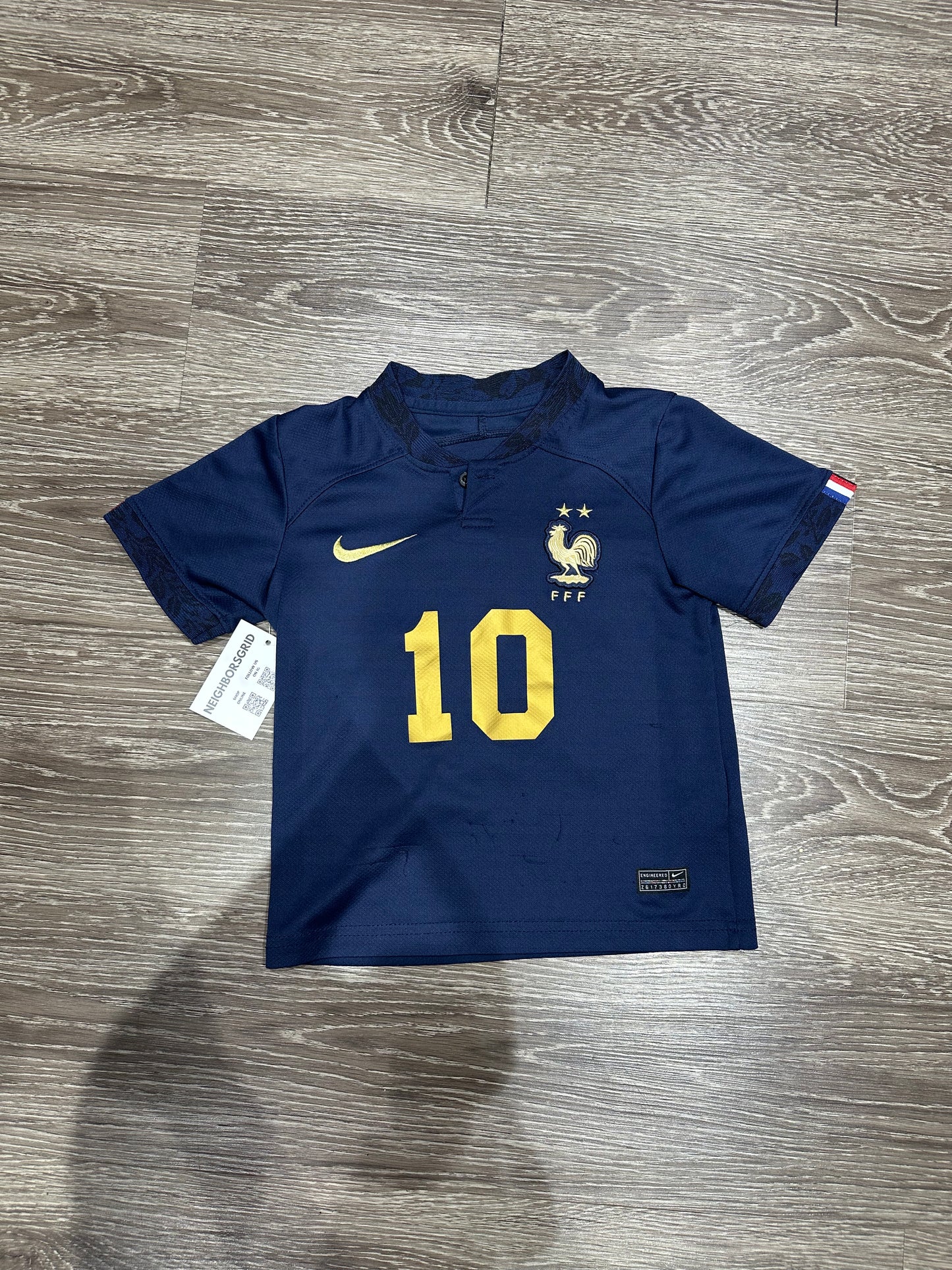 (Kids Small) France Kylian Mbappe Soccer Nike Jersey