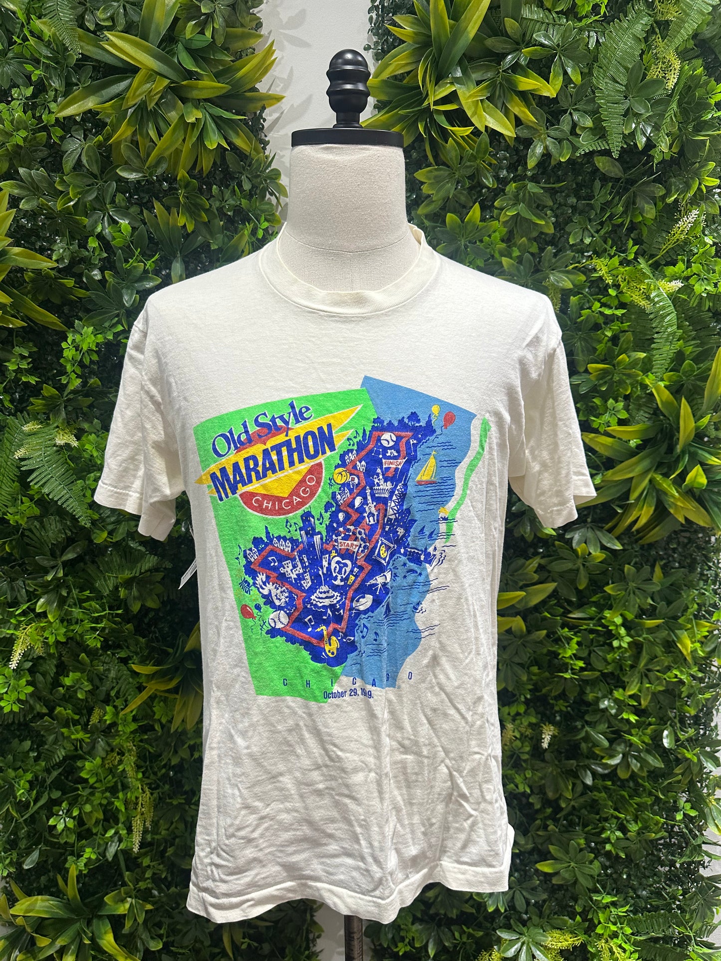 (Mens Large) 80s Old Style Chicago Marathon Shirt 007