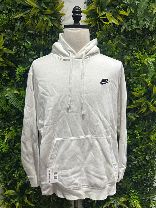 (Mens XL) Nike White Pull-Over Hoodie Sweatshirt 007