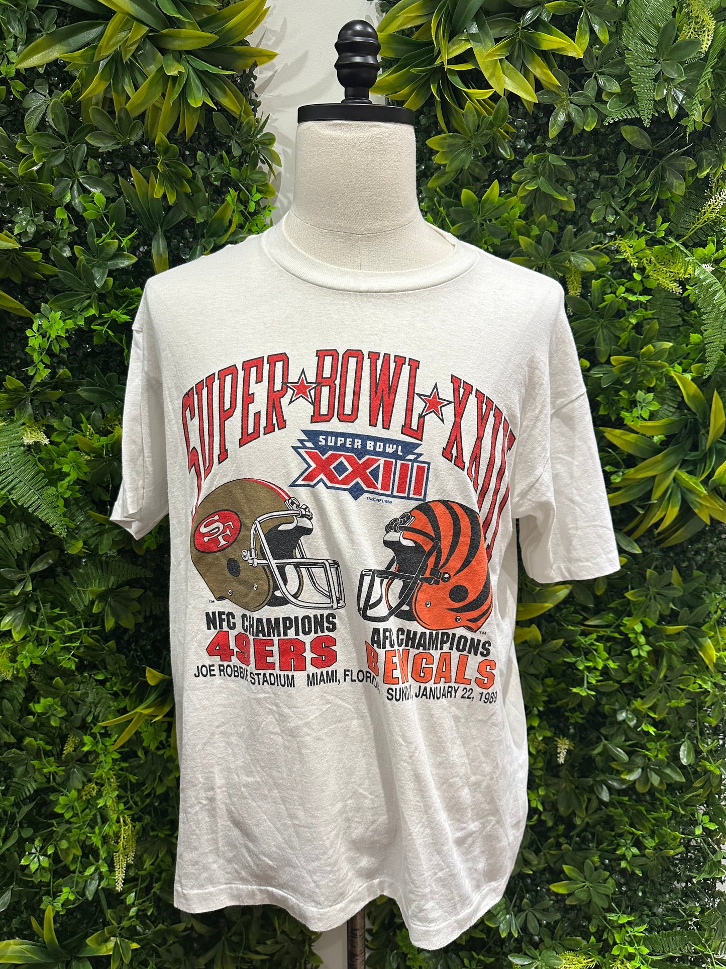 (Mens Large) 1986 49ers Vs. Bengals Superbowl Shirt 007