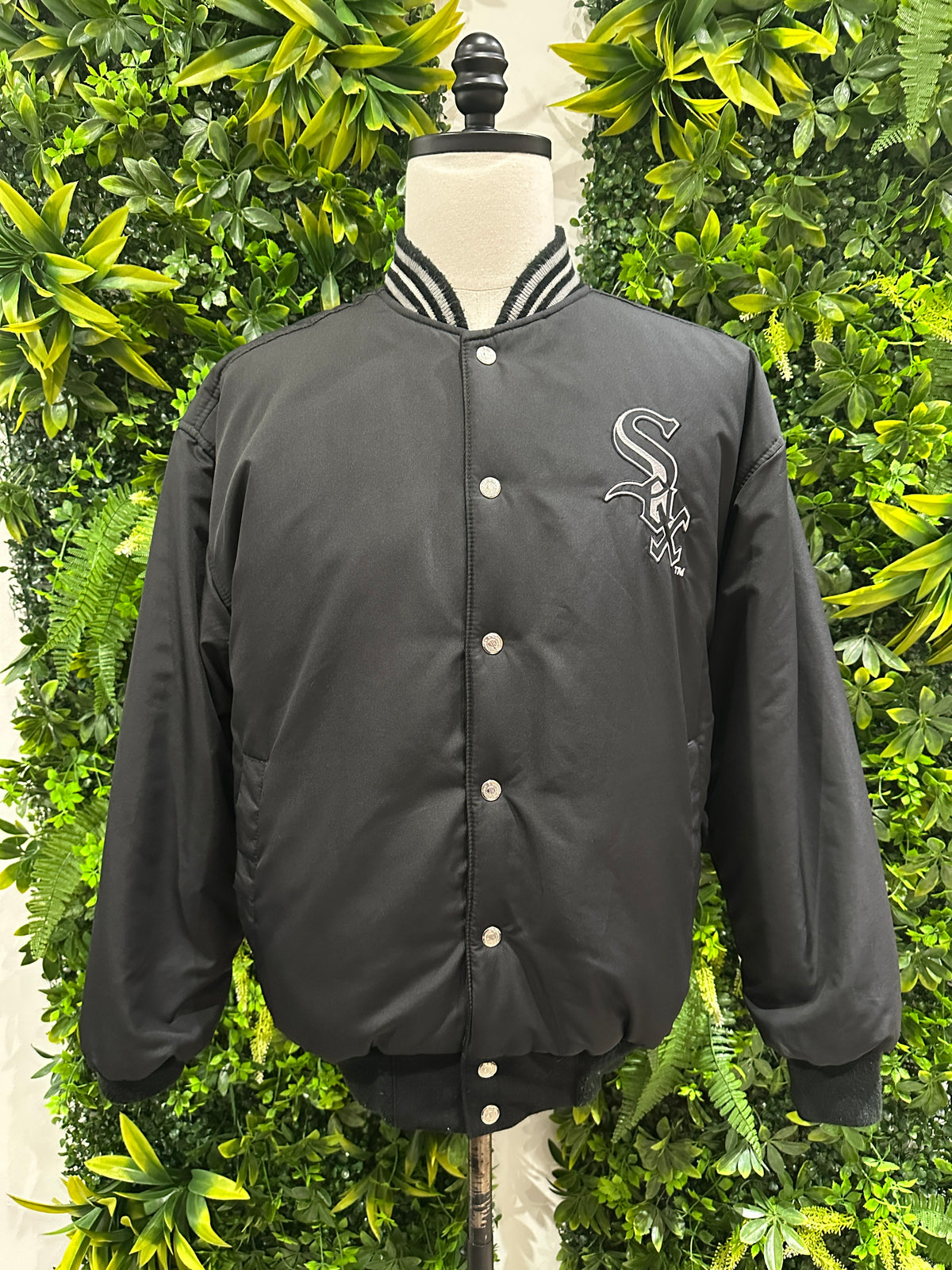 (Mens Small) 90s Chicago White Sox Reversible Varsity Jacket