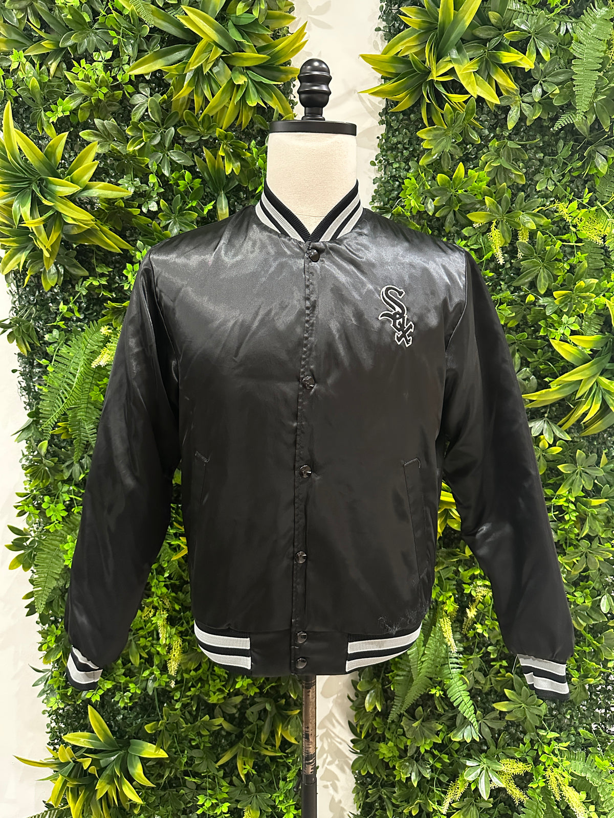 (Mens Small) 90s Chicago White Sox Swingter Bomber Jacket 007