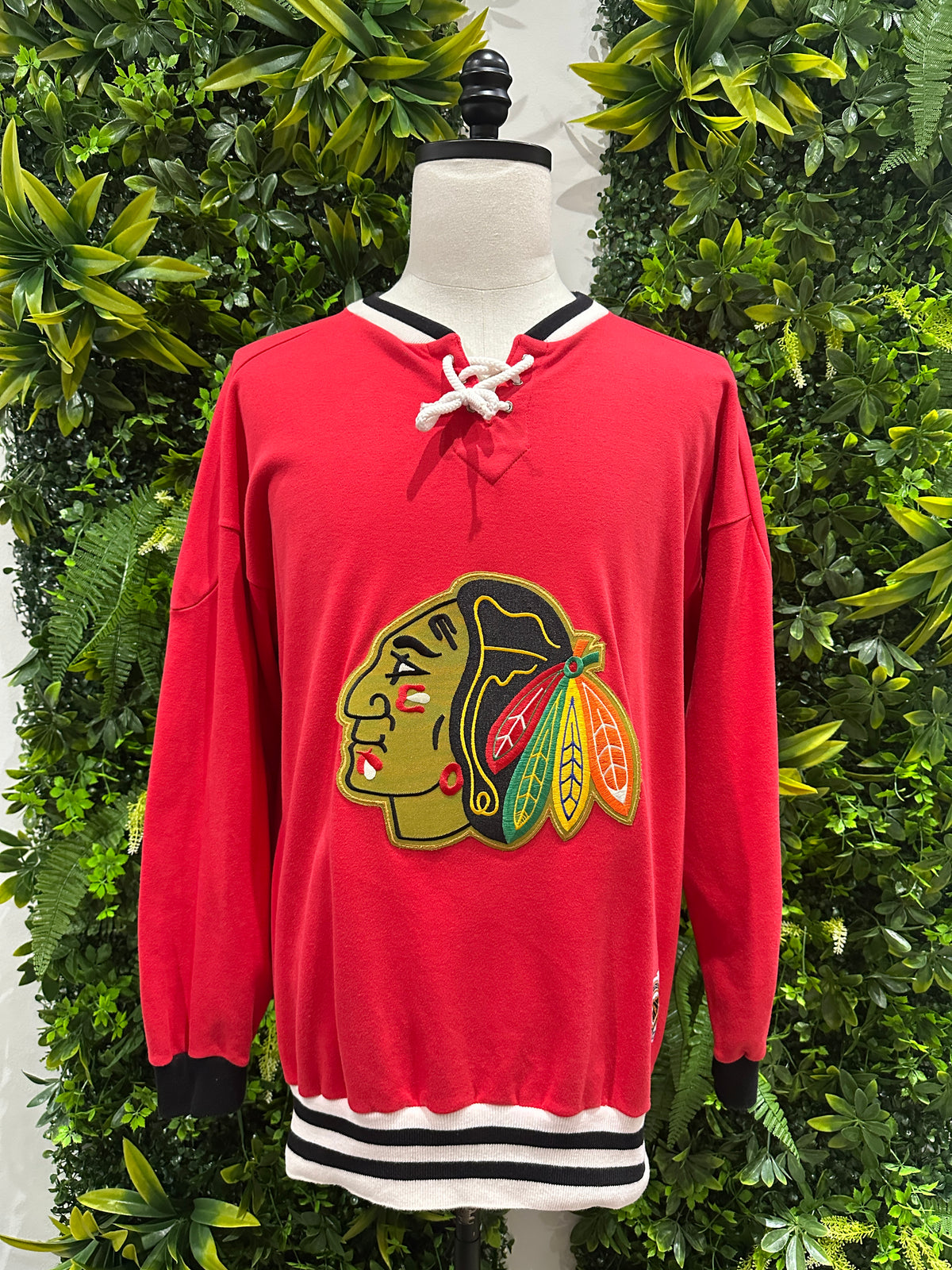 (Mens Large) 90s Chicago Blackhawks Jersey Sweater 007