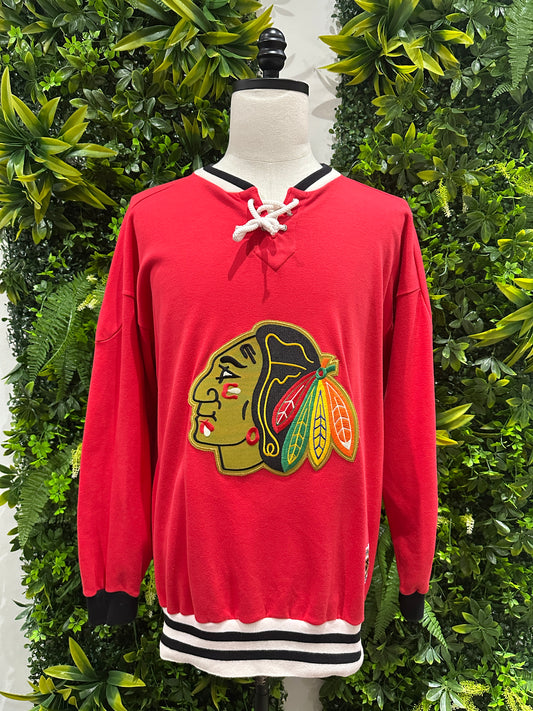 (Mens Large) 90s Chicago Blackhawks Jersey Sweater 007
