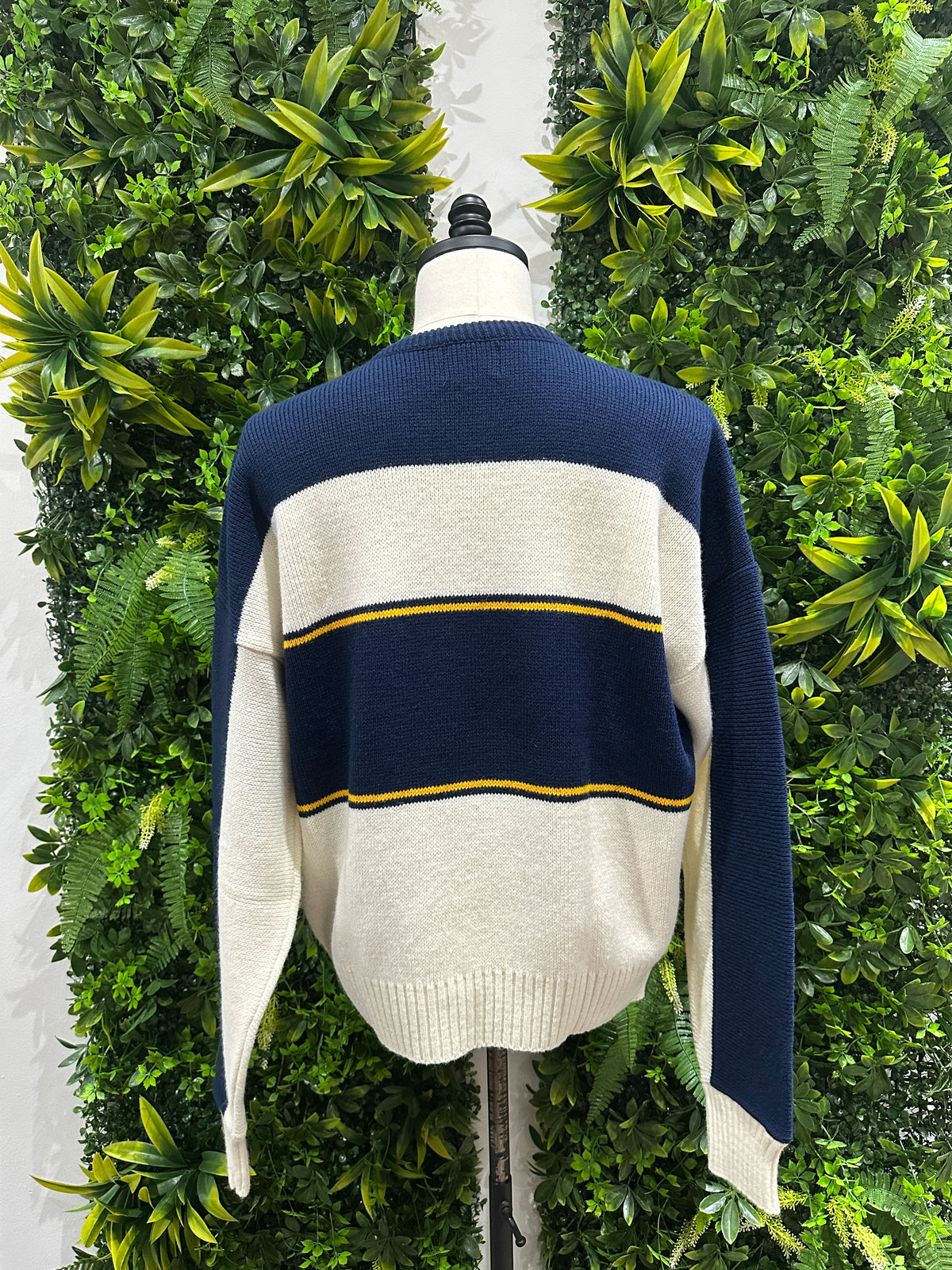 (Mens XL) 80s Cliff Engle Notre Dame Knit Sweater 007