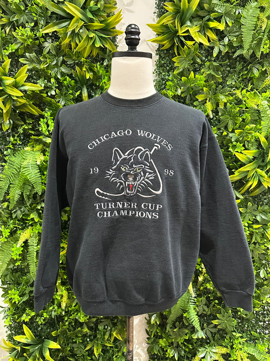 (Mens Large) 1998 Chicago Wolves 'Turner Cup' Sweater 007