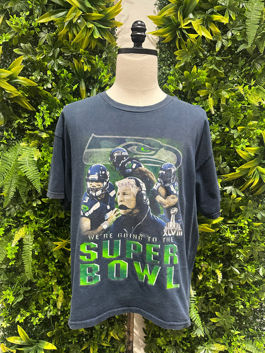 (Mens Large) NFL Seattle Seahawks Superbowl XLVlll Shirt 007