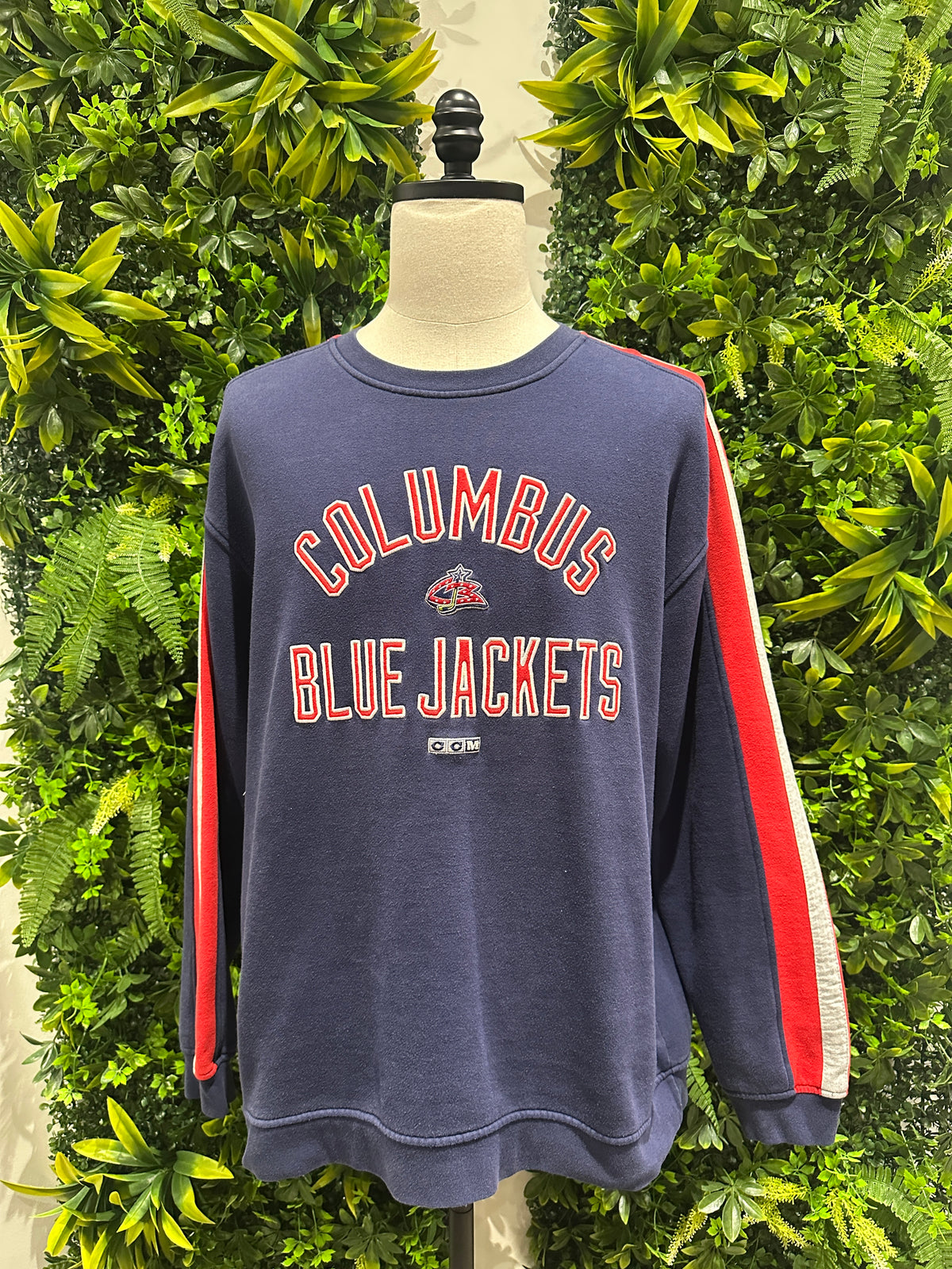 (Mens XL) 90s Columbus Blue Jacket Sweater 007