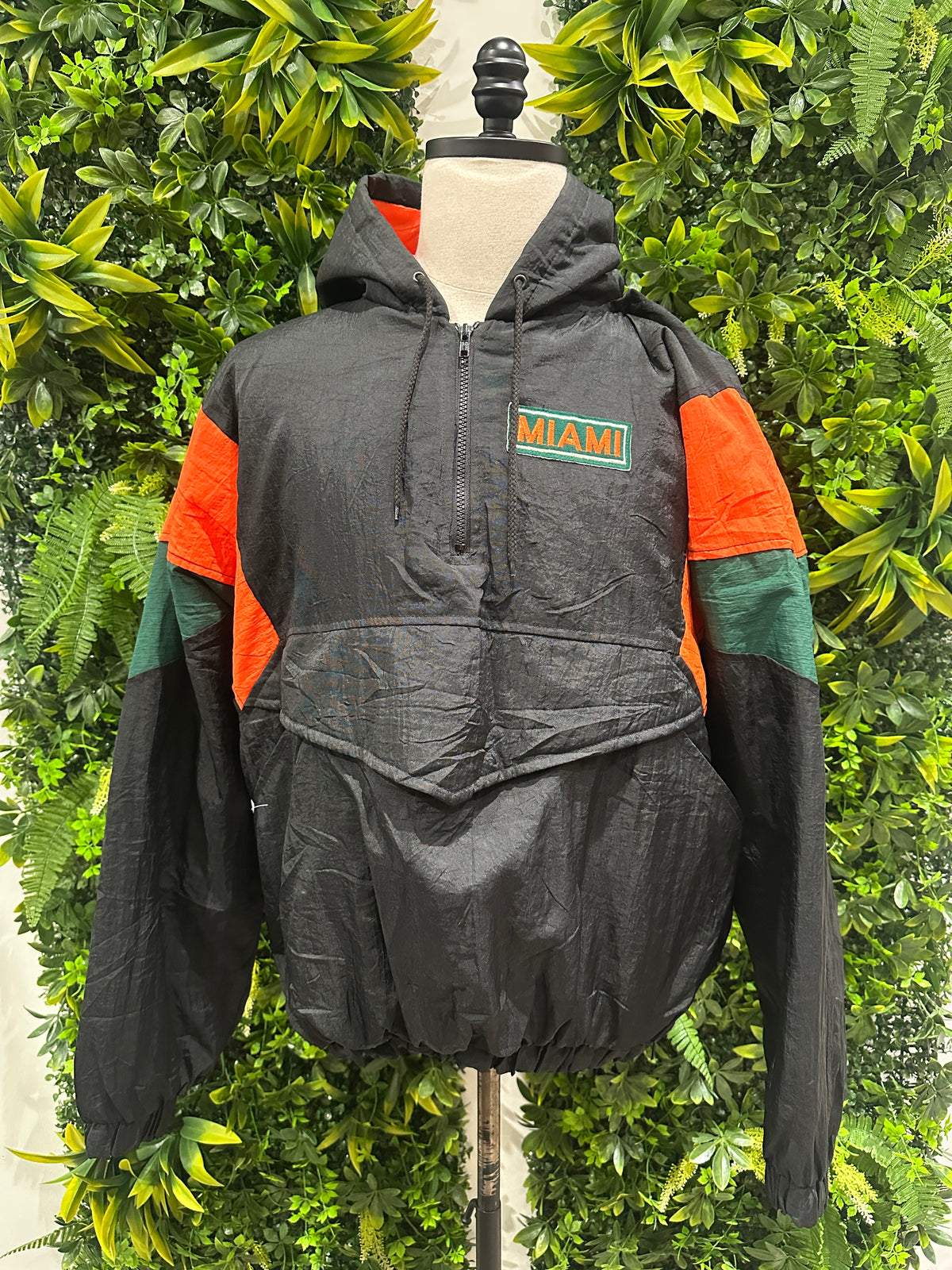 (Mens Large) 90s Miami Hurricane's Pull-Over Puffer Jacket 007