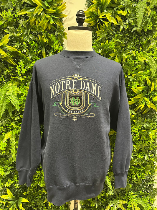 (Mens Large) 90s Notre Dame Spell-Out Sweater 007