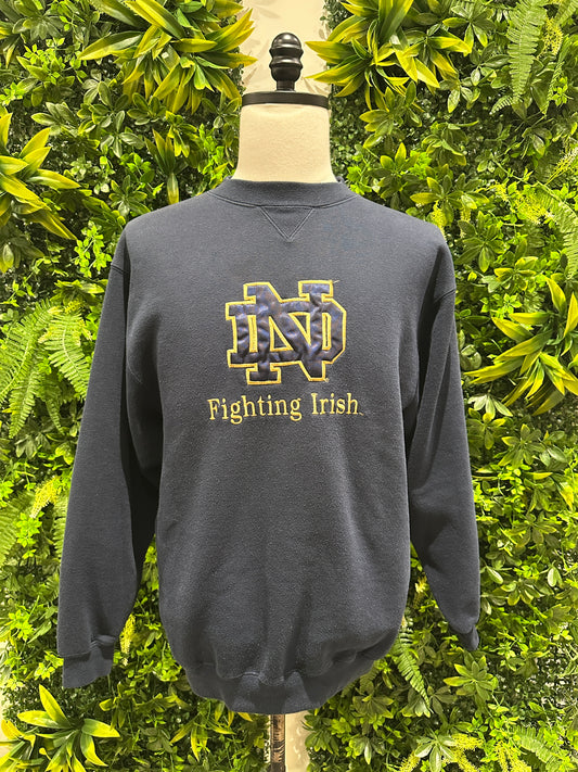 (Mens Medium) 90s Notre Dame Spell-Out Sweater 007