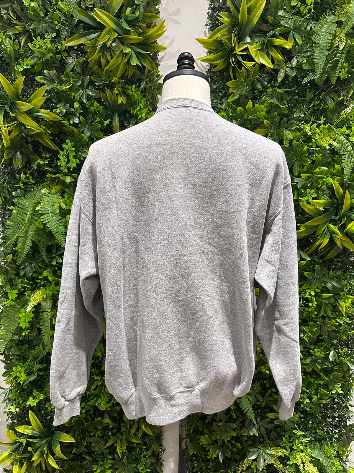 (Mens XL) 90s Notre Dame Spell-Out Gray Sweater 007
