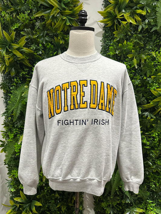 (Mens Large) 90s Notre Dame Spell-Out Sweater 007