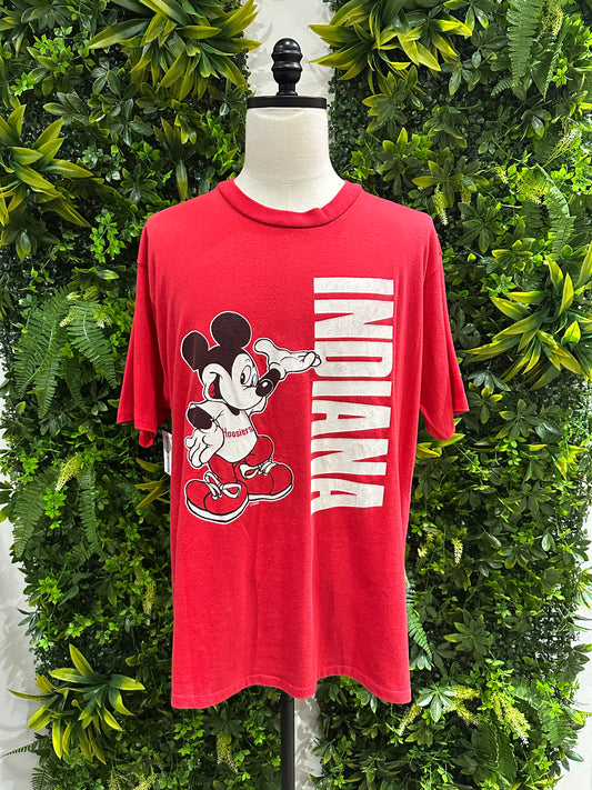 (Mens XL) 90s Univeristy of Indiana Mickey Mouse Shirt 007