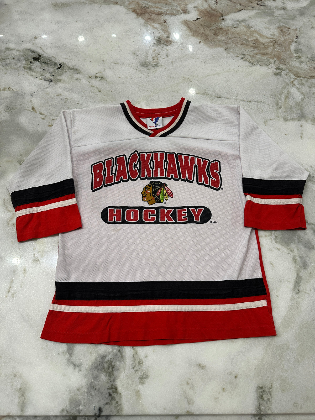 (Kids Large) 90s Chicago Blackhawks Jersey 007
