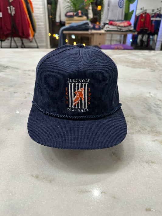 1990 University of Illinois Footbal Corduroy Hat 007