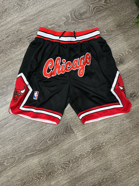 (Mens Large) NBA Chicago Bulls Black Basketball Shorts