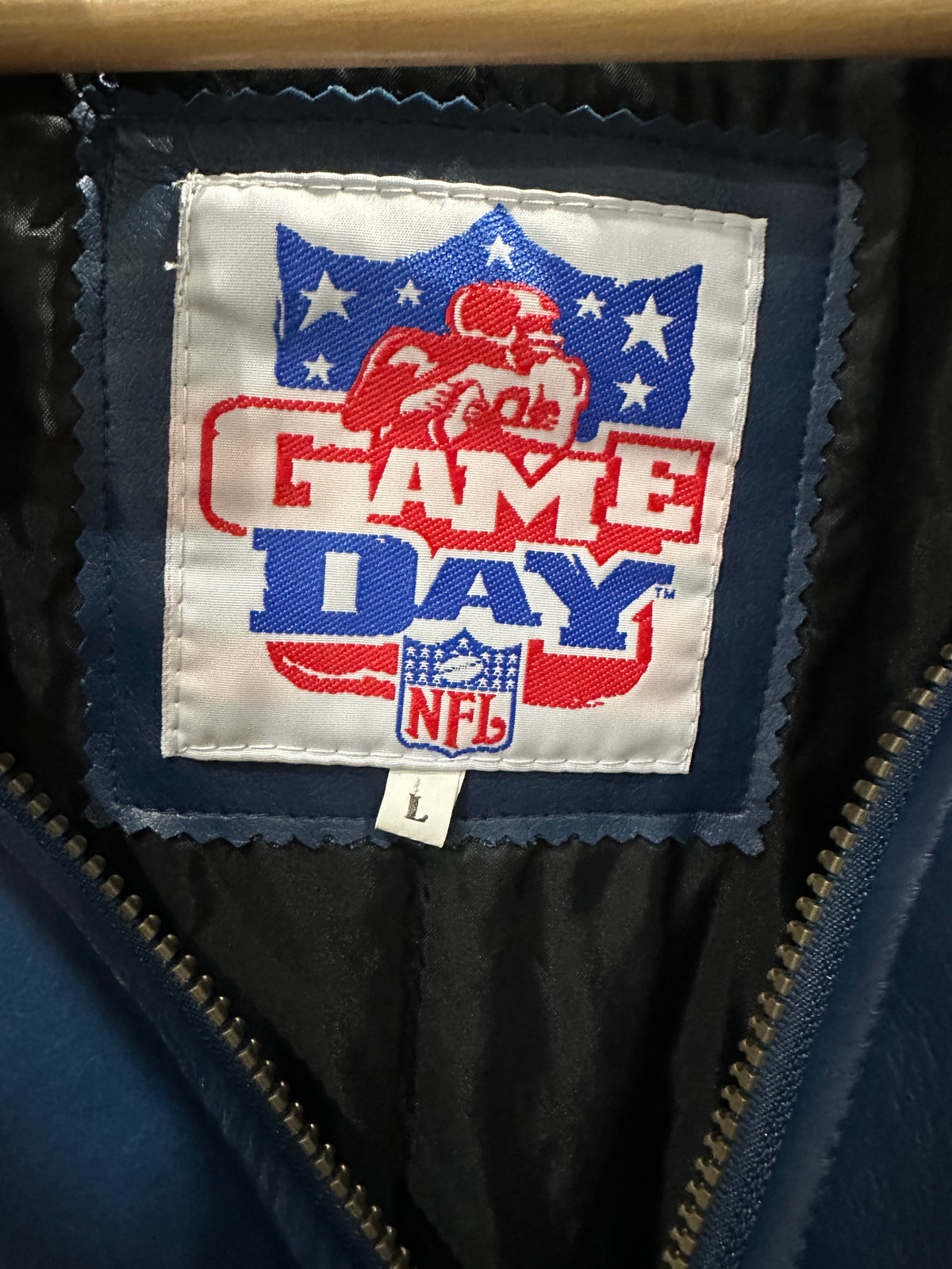 (Mens Large) 90s Chicago Bears Faux Leather Jacket 007