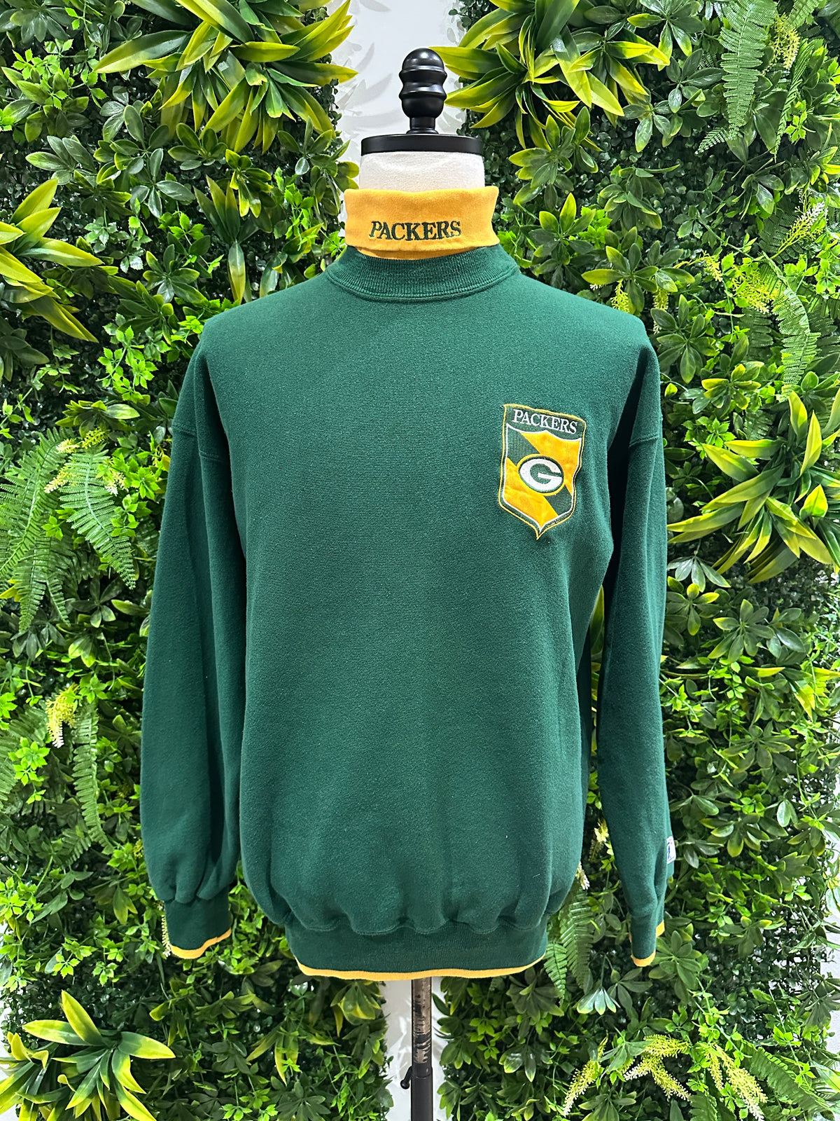 (Mens Medium) 90s Green Bay Packers Mock Neck Sweater 007