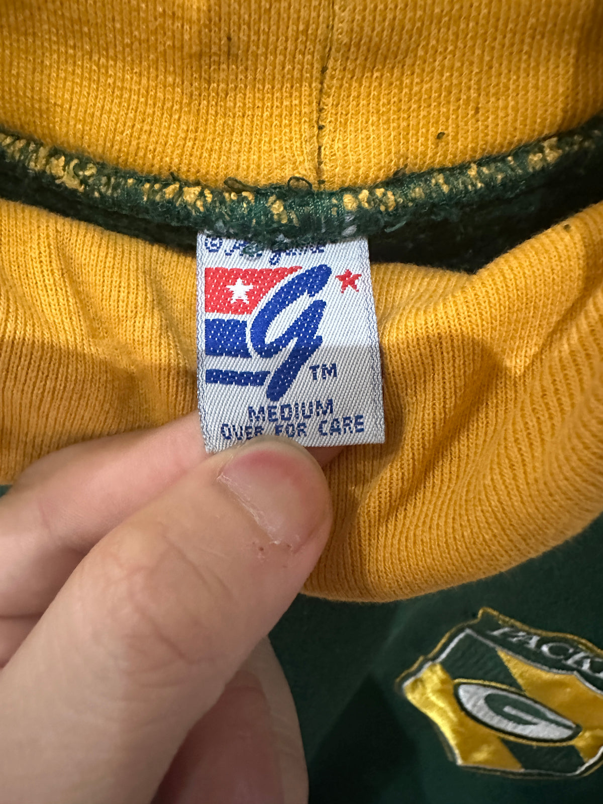 (Mens Medium) 90s Green Bay Packers Mock Neck Sweater 007