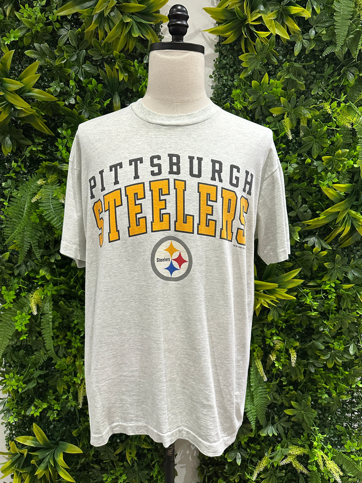 (Mens XL) 1997 Pittsburgh Steelers Spell-Out Shirt 007
