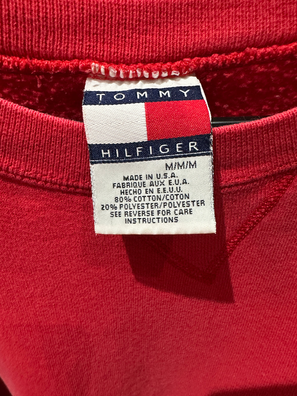 (Mens Medium) 90s Tommy Hilfiger Red Sweater 007