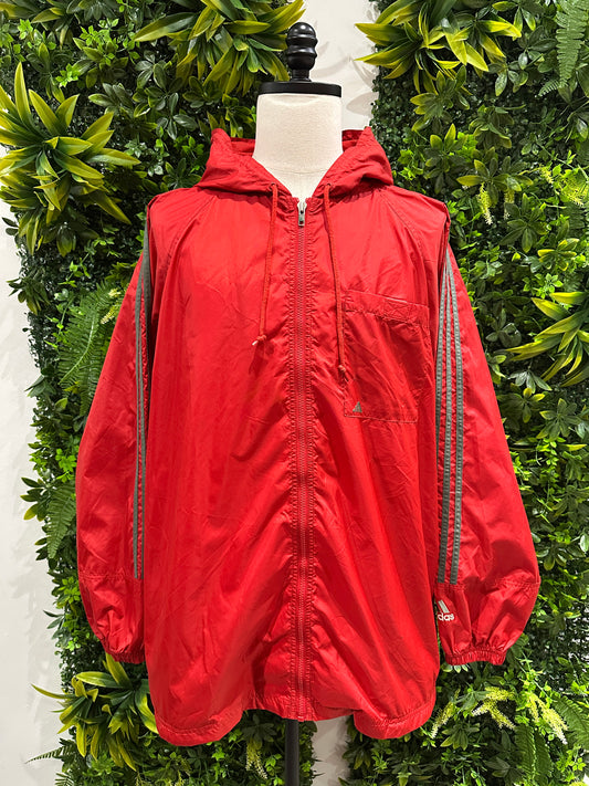(Mens XL) 90s Adidas Red Windbreaker 007