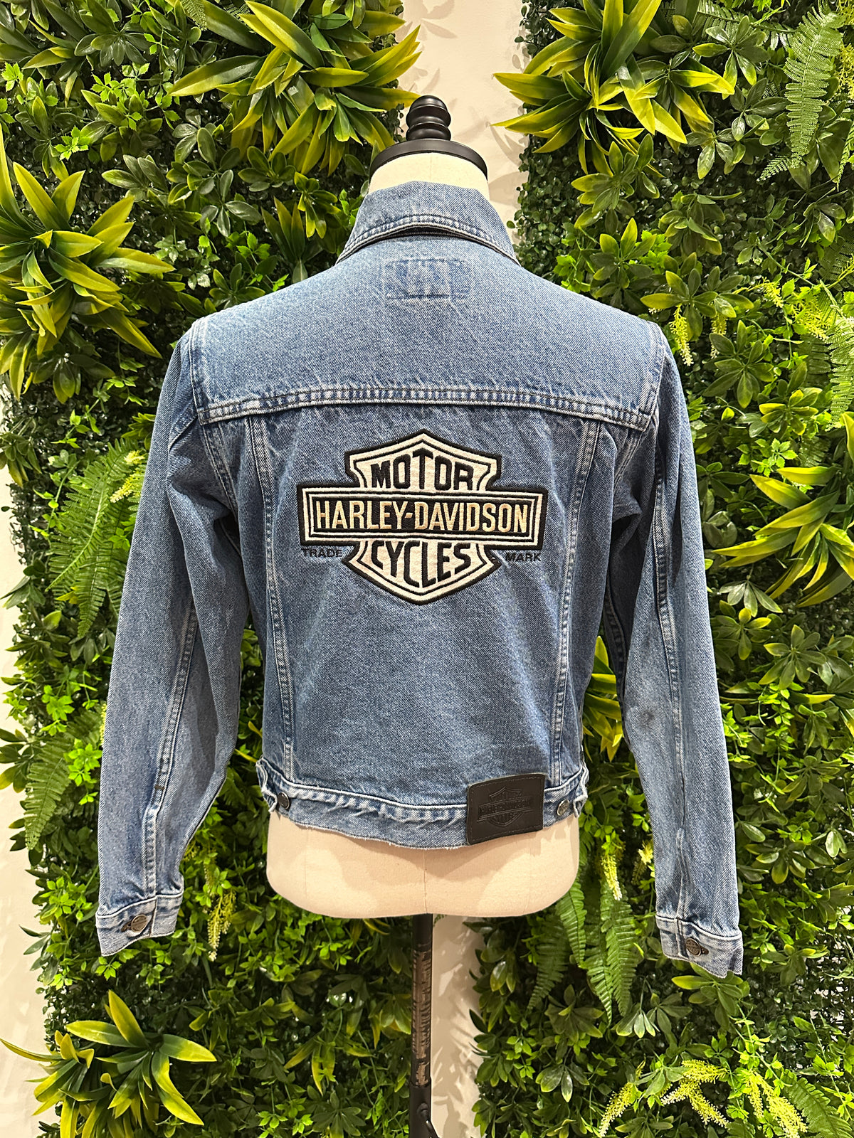 (Womens XS) Harley Davidson Blue Denim Jacket 007