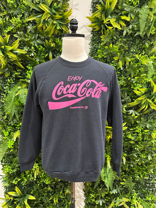(Womens Large) 80s Coca Cola Spell-Out Sweater 007