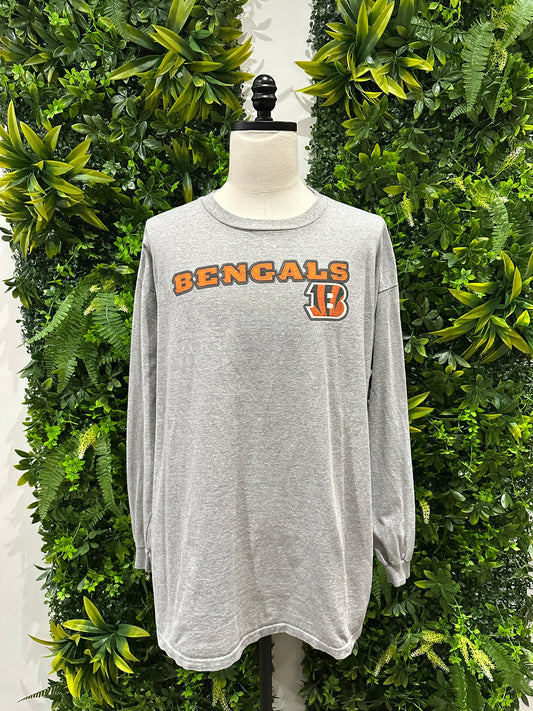 (Mens XL) NFL Cincinnati Bengals Spell-Out Long-Sleeve Shirt 007