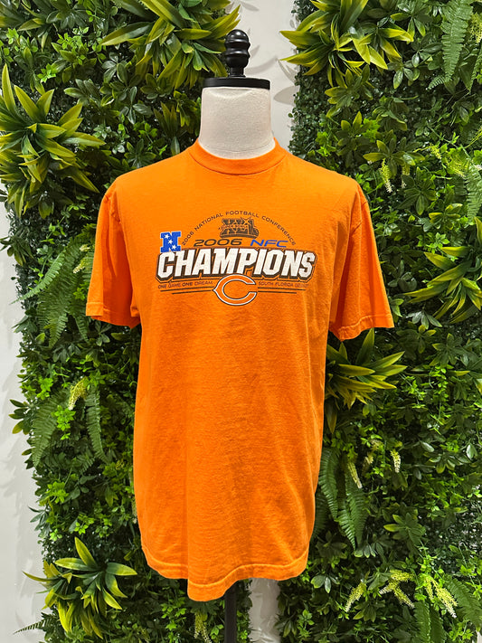 (Mens Large) 2006 Chicago Bears NFC Champs Orange Shirt 007