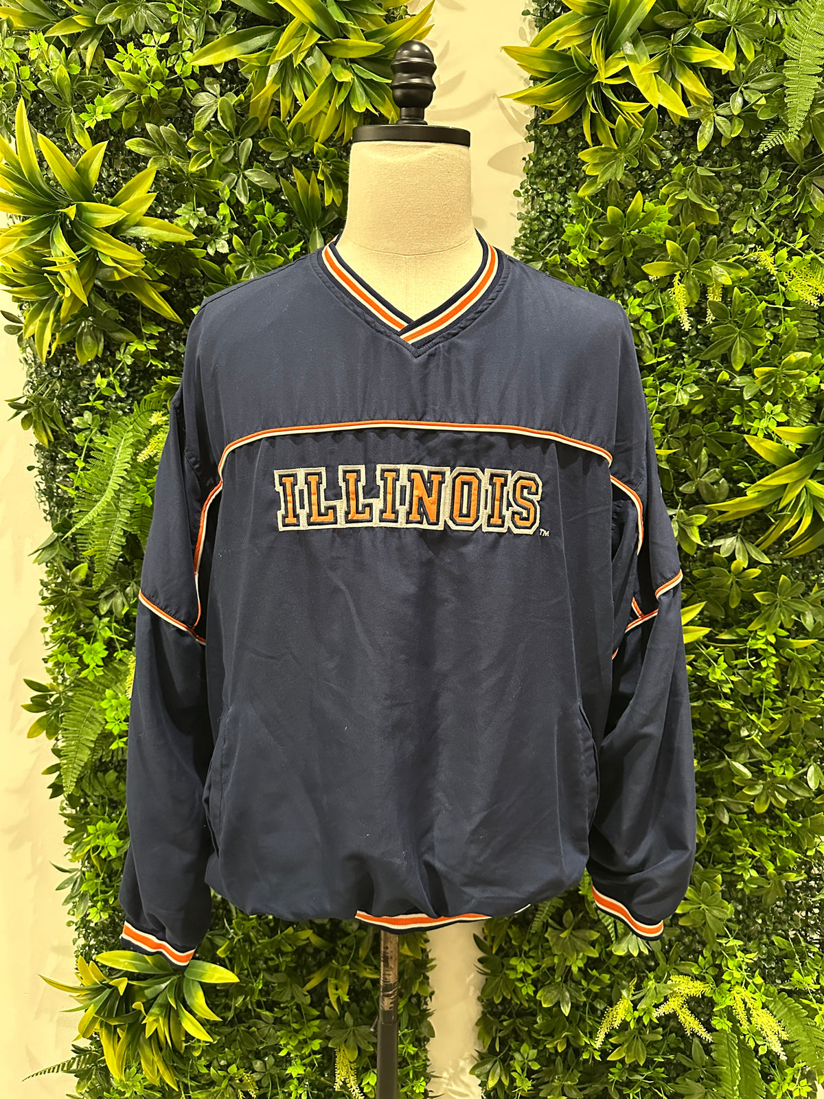 (Mens Large) University of Illinois Pull-Over Windbrearker 007