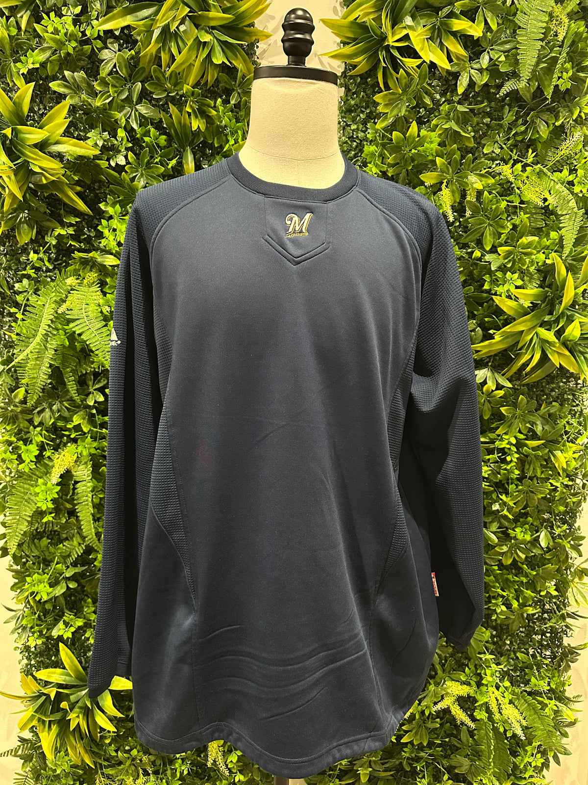 (Mens 2X) MLB Milwaukee Brewers Long-Sleeve Shirt 007
