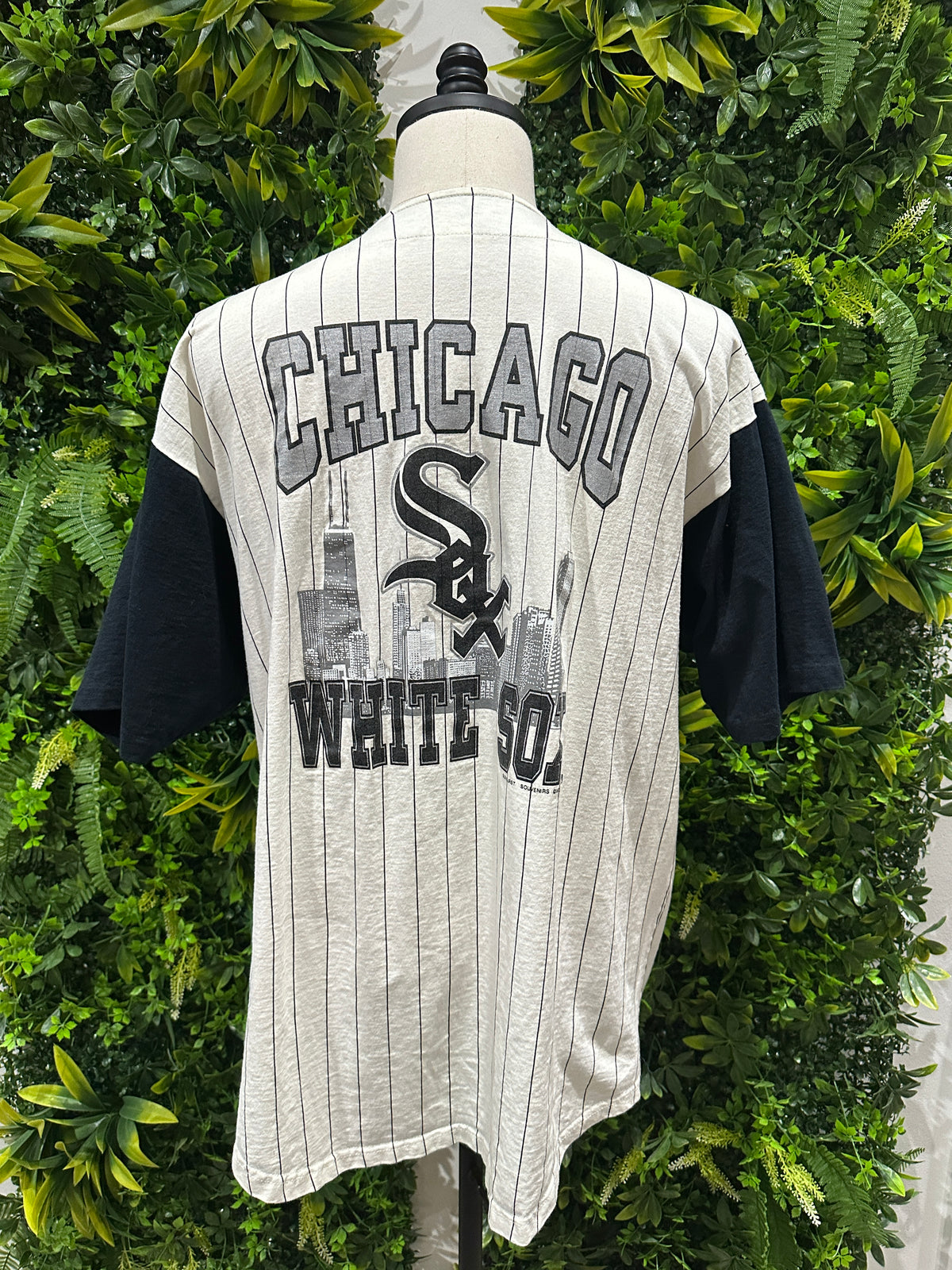 (Mens XL) 1995 Chicago White Sox Pin-Stripe Jersey 007