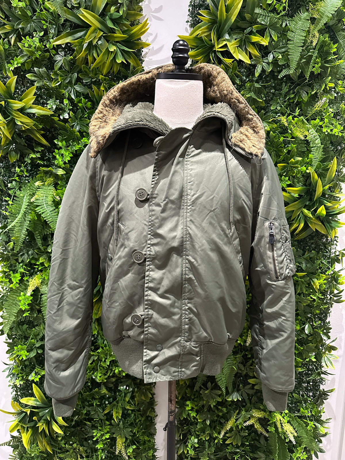 (Mens Large) Military Surplus Camo Green Parka Jacket 007