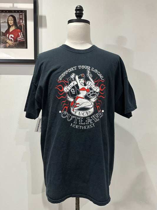 (Mens 2X) Biker 'Support Your Local Outlaws' Shirt