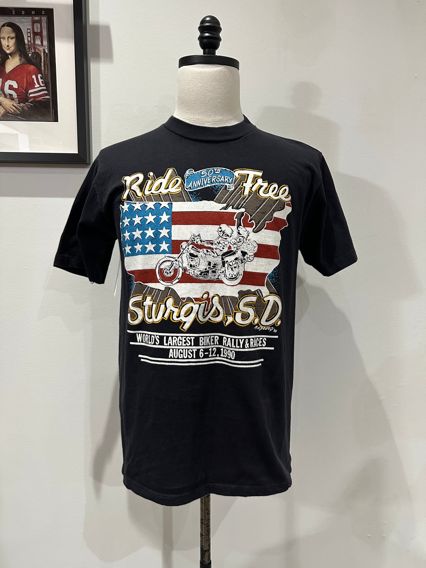 (Mens Medium) 1990 Sturgis South Dakota Biker Shirt