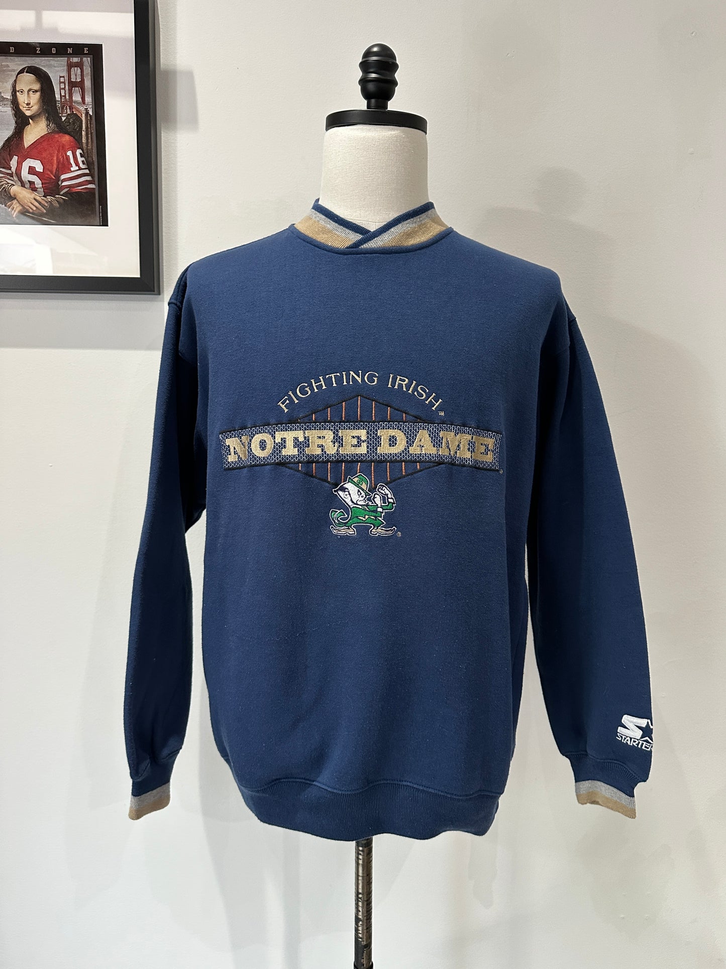 (Mens Medium) 90s Starter Notre Dame Sweater