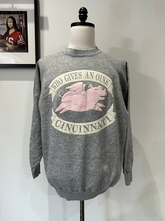 (Mens 2X) 90s Cincinnati 'Who Give An Oink' Sweater