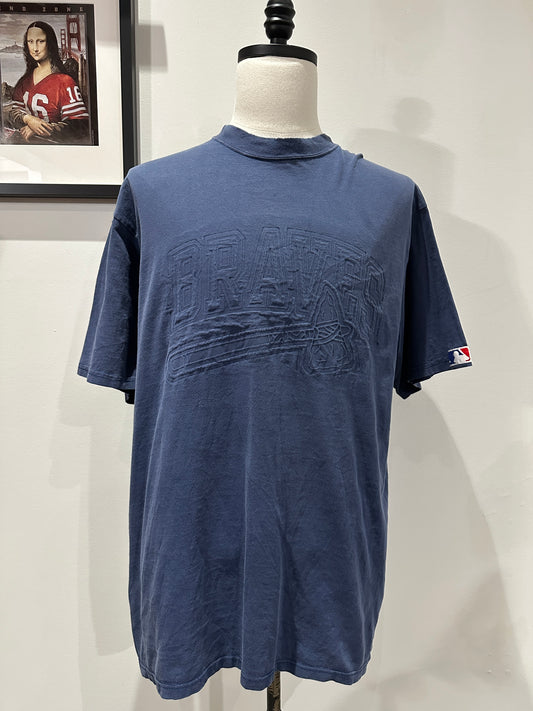 (Mens XL) 90s Atlanta Braves 3D Lettering Shirt