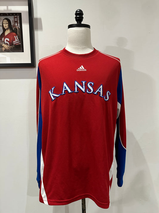 (Mens Large) Adidas Kansas University Spell-Out Shirt