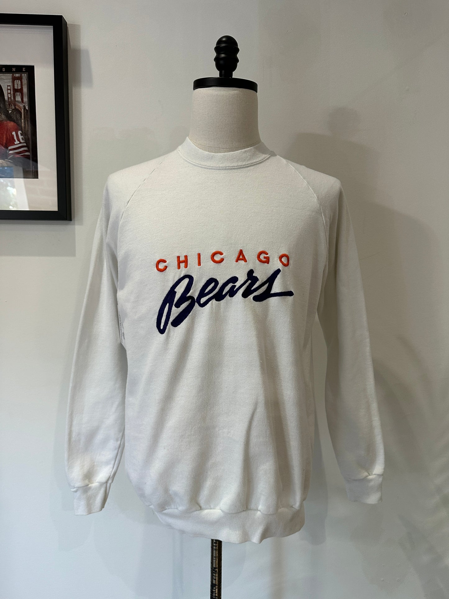 (Mens XL) 90s Chicago Bears Script Logo Sweater