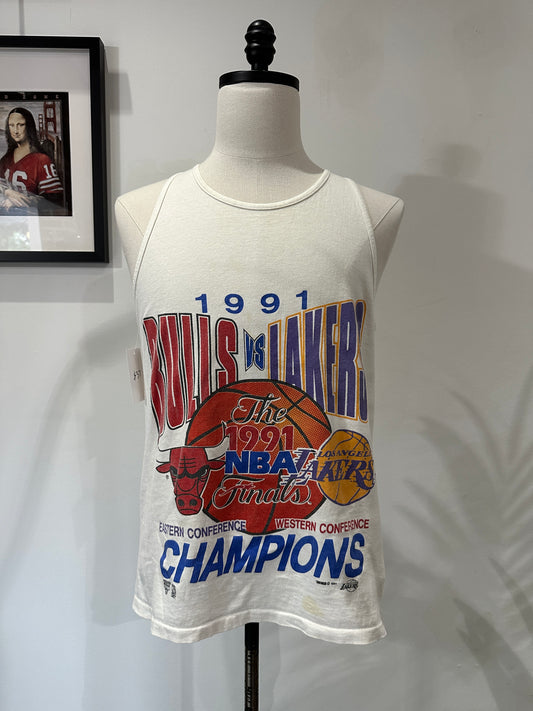 (Mens Large) 1991 Chicago Bulls Vs. LA Lakers Tank-Top