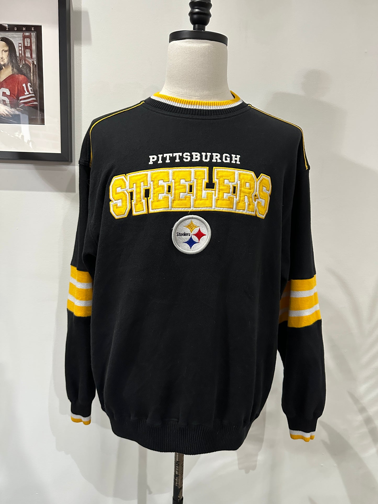 (Mens Large) 90s Pittsburgh Steelers Spell-Out Sweater