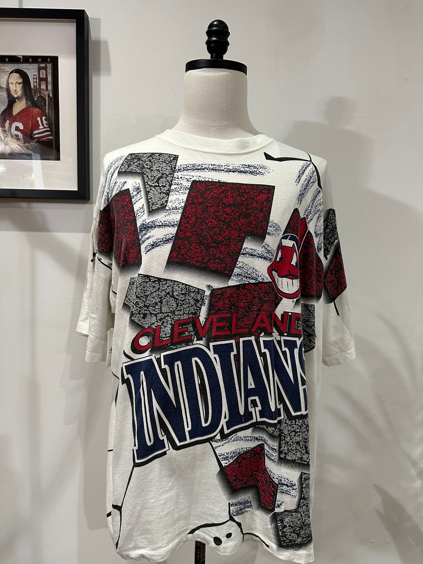 (Mens XL) 90s Cleveland Indians AOP Shirt