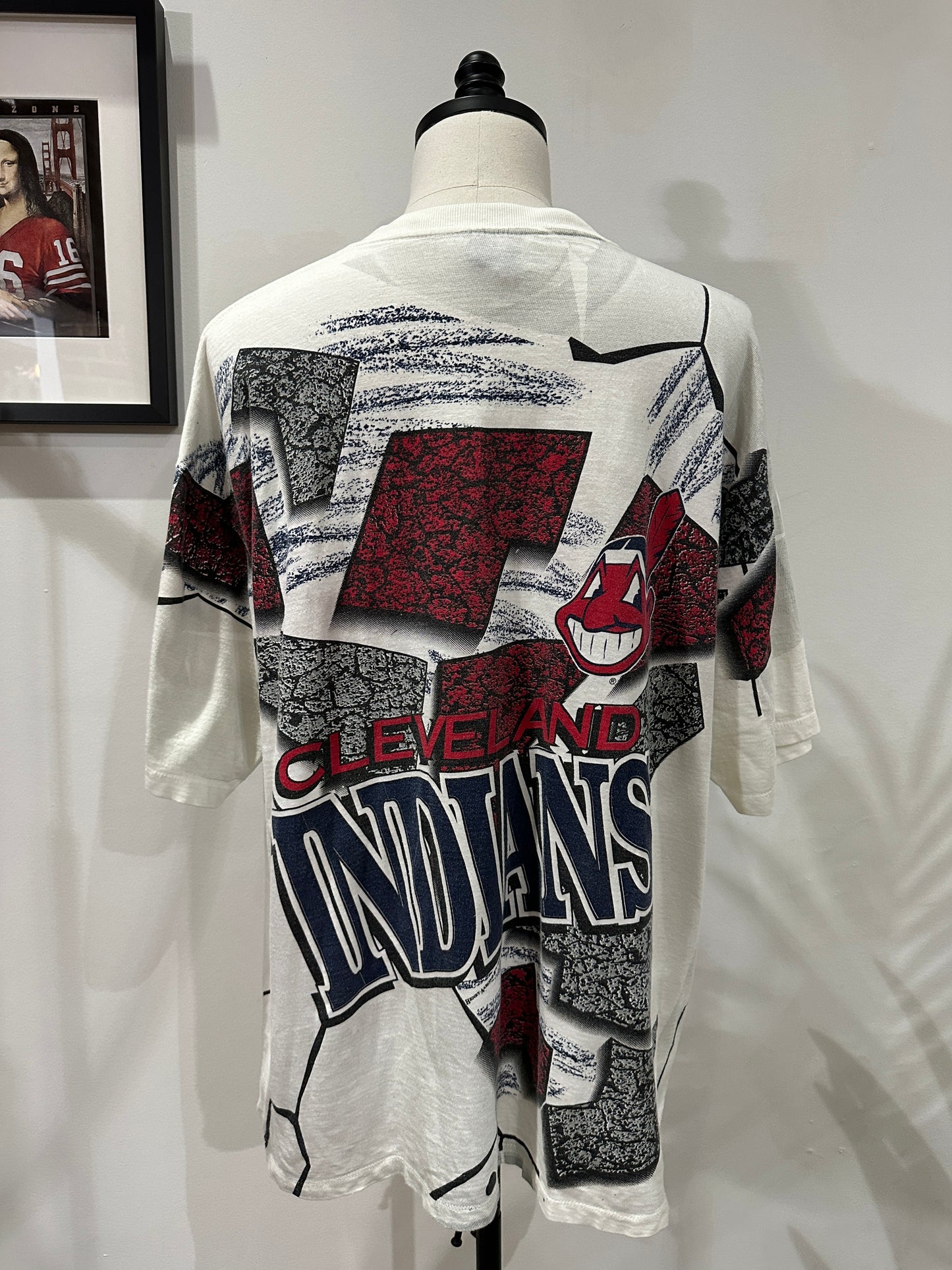 (Mens XL) 90s Cleveland Indians AOP Shirt