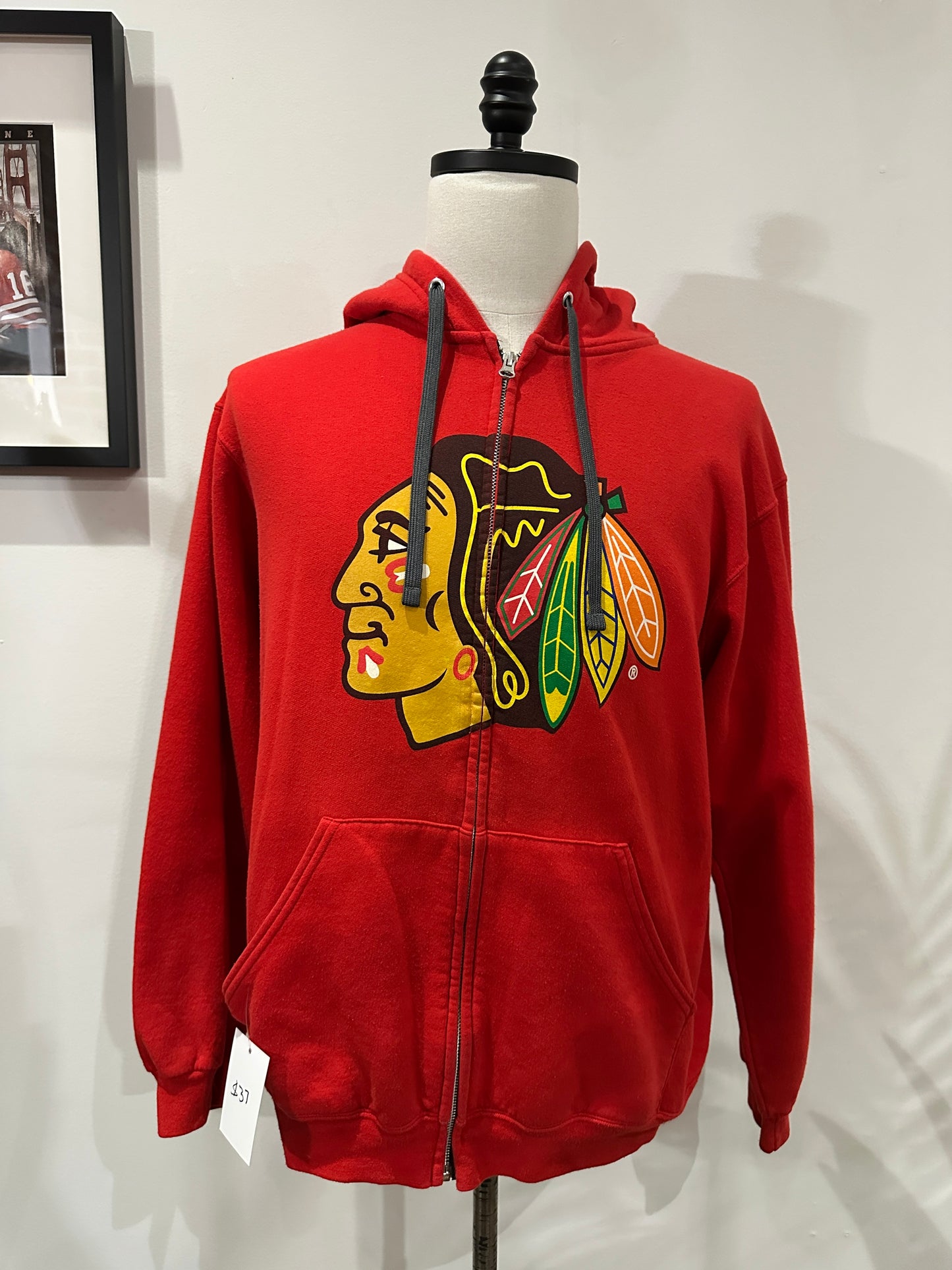 (Mens Large) NHL Blackhawks Zip-Up Sweatshirt